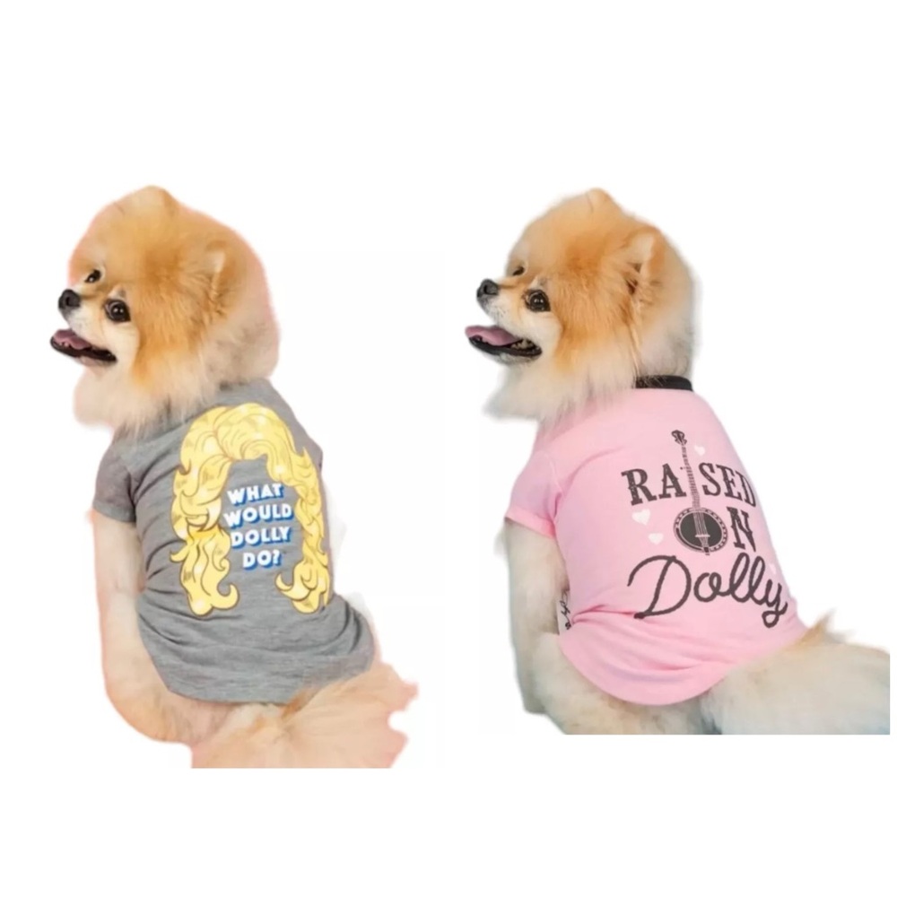 NWT Dolly Parton Doggy Parton Set of 2 Dog or Cat T-shirts Sz S